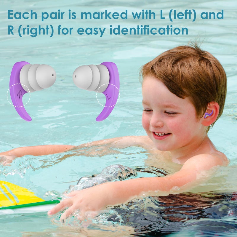 QQJOYCCI Swimming Ear Plugs for Kids  3 Pairs Waterproof Reusable Silicone Swim Ear Plugs for Pool Bath Showering Surfing for 4-12 Years Olds Children - Image 4